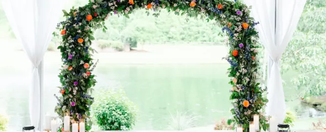 gorgeous floral arch | garden wedding venues raleigh nc