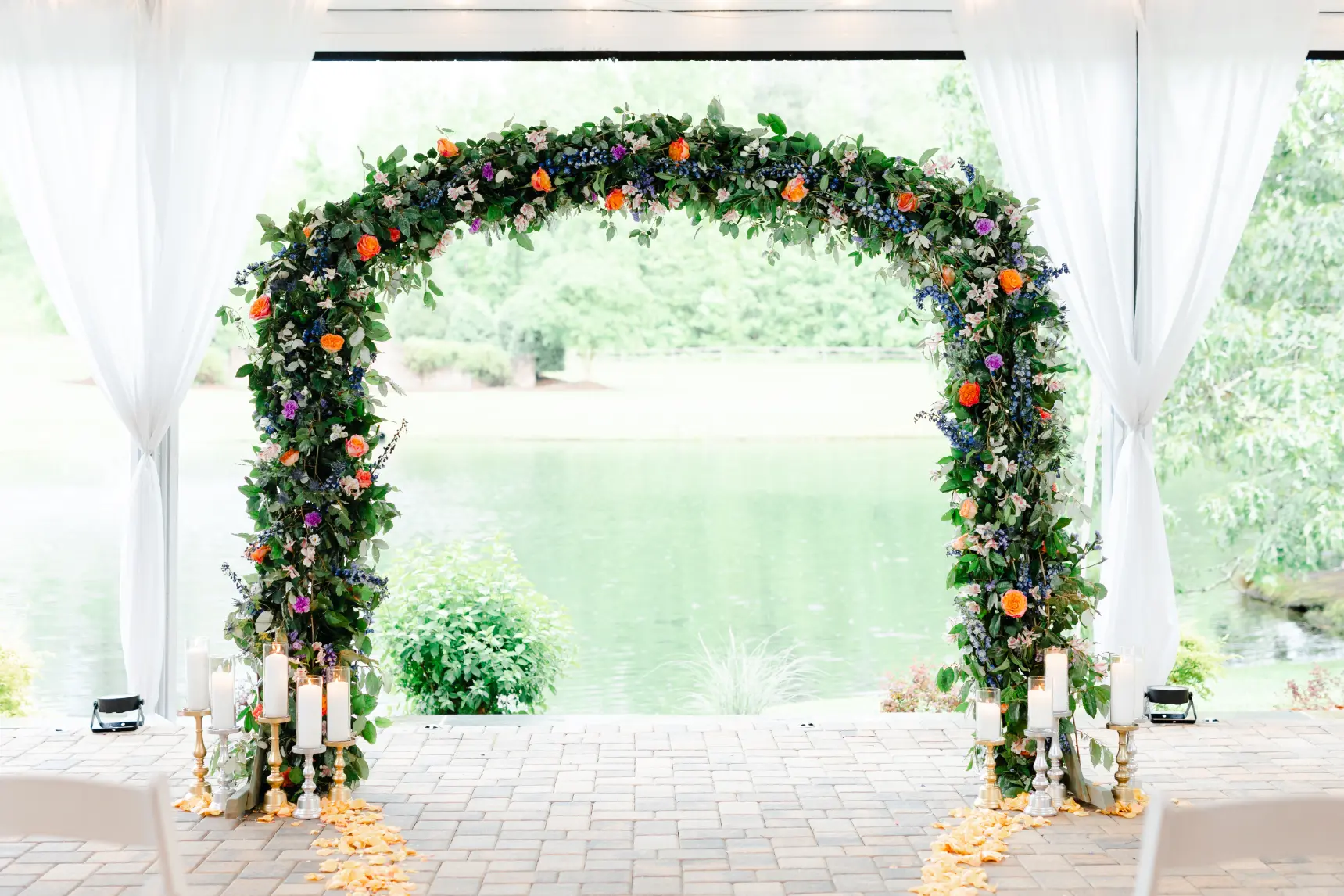 gorgeous floral arch | garden wedding venues raleigh nc